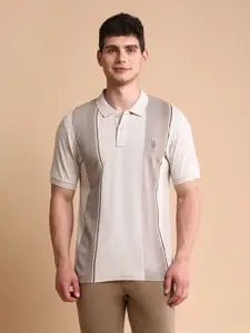 U.S. Polo Assn. Men Colourblocked Slim Fit Cotton Polo T-Shirt