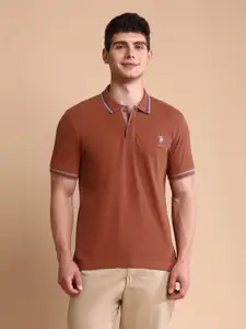U.S. Polo Assn. Men Solid Pure Cotton Slim Fit Cotton T-Shirt