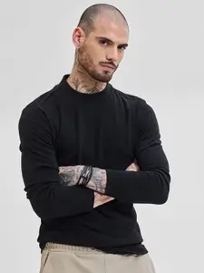 Snitch Men Black Pullover Sweaters