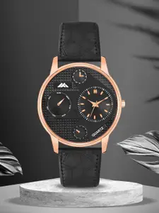 Shocknshop Men Brass Textured Dial & Reset Time Analogue Watch MT27