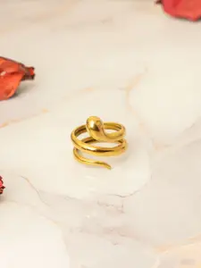 VOGUE PANASH Stainless Steel Gold-Plated Adjustable Finger Ring