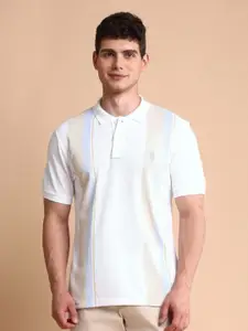 U.S. Polo Assn. Men Colourblocked Slim Fit Cotton Polo T-shirt