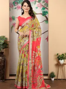 Anouk Kalamkari Printed Saree With Blouse Piece