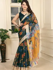 Anouk Kalamkari Printed Zari Saree