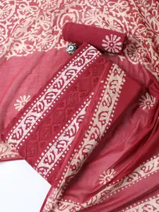 Meena Bazaar Floral Printed Unstitched Dress Material