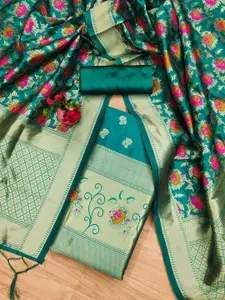 Panzora Floral Woven Design Unstitched Dress Material