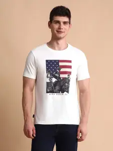 U.S. Polo Assn. Denim Co. Men Graphic Printed Pure Cotton Muscle Fit T-Shirt
