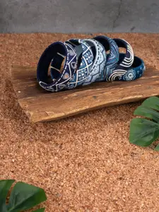 Taasha Craft Set Of 6 Thread Beaded Bangles