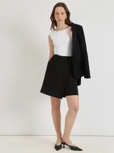 FableStreet Women Black Cotton Skort