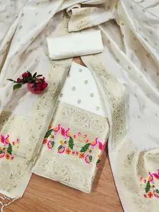Panzora Ethnic Motifs Woven Design Zari Banarasi Silk Unstitched Dress Material