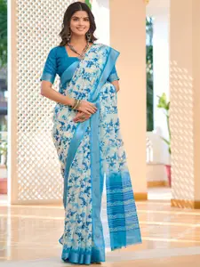 Anouk Floral Printed Zari Saree