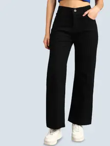 RIVI Women Wide Leg High-Rise Stretchable Jeans