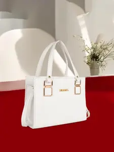 FOMMIL Women Embellished Satchel With Detachable Sling Strap