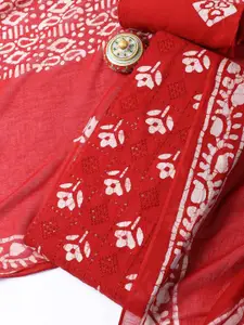 Meena Bazaar Floral Embroidered Sequinned Unstitched Dress Material