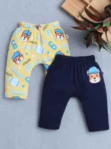 BUMZEE Infant Boys Pack Of 2 Printed Cotton Track Pants
