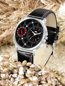 Shocknshop Men Brass Dial & Leather Straps Analogue Watch MT44