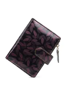 TnW Women Floral Self Design PU Two Fold Wallet