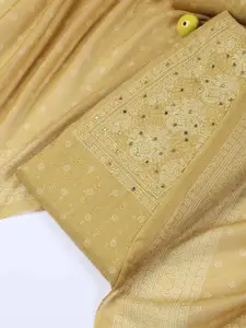 Meena Bazaar Floral Embroidered Sequinned Unstitched Dress Material