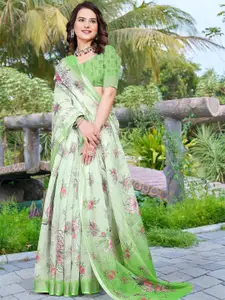 Anouk Floral Linen Blend Designer Saree