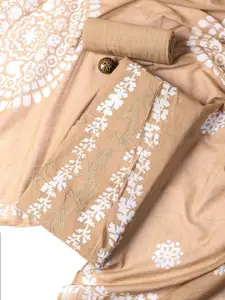 Meena Bazaar Floral Printed Unstitched Dress Material