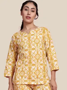 Kryptic Floral Printed V-Neck Lounge Tshirts