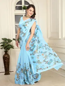Anouk Zari Floral Printed Saree