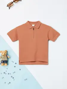 max Boys Solid Polo Collar Cotton T-shirt