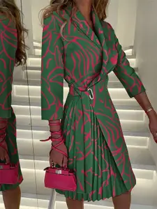 all about you Women Striped Wrap Midi Dress