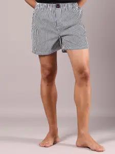 V-Mart Men Regular Fit Striped Mid-Rise Cotton Boxer Shorts
