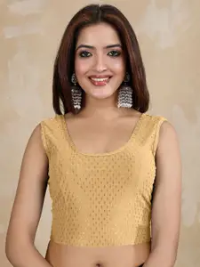 Trendmalls Women Cotton and Elastane Stitched Sleeveless Saree Blouse