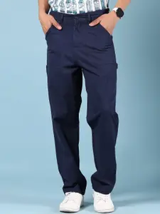 V-Mart Men Mid-Rise Cotton Cargos Trousers