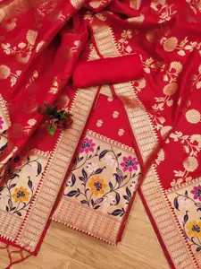 Panzora Ethnic Motifs Woven Design Unstitched Dress Material