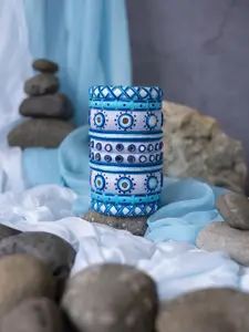 Taasha Craft Set Of 10 Thread & Mirror Bangles