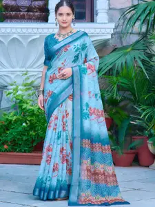 Anouk Floral Floral Printed Zari Saree