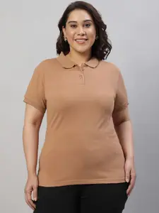 Wear Your Opinion Women Plus Size Half Sleeve Polo Collar Neck Polo T-shirt