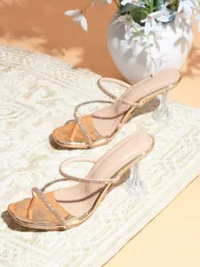 Froh Feet Women Embellished Kitten Heels Sandals