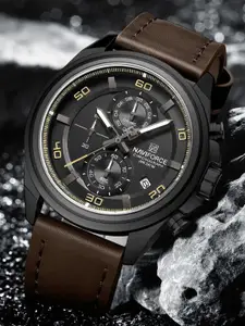 Naviforce Men Dial & Leather Straps Analogue Chronograph Watch NF8075 B B D.BN