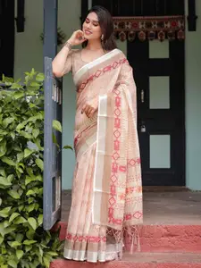 SGF11 Woven Design Pure Linen Saree