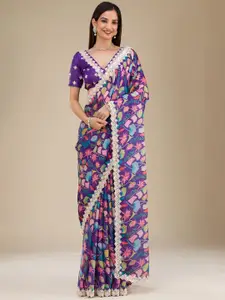 SGF11 Floral Pure Georgette Handloom Saree
