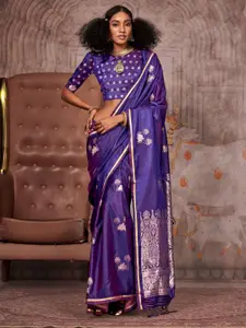 Anouk Ethnic Motifs Zari Satin Designer Gadwal Saree