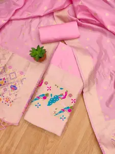 Panzora Ethnic Motifs Woven Design Zari Banarasi Silk Unstitched Dress Material