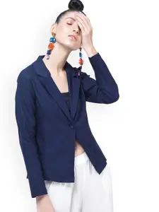 Moda Rapido Cotton Notched Lapel Collar Single-Breasted Blazer