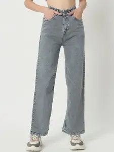 RIVI Women Regular Fit High-Rise Light Fade Stretchable Jeans