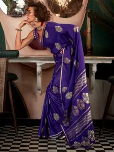 Anouk Ethnic Motifs Woven Design Satin Banarasi Saree