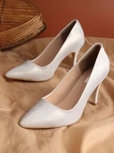 THE WHITE POLE Womens Stylish Trending Stiletto Heel Pumps