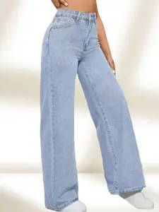 Metronaut Women Classic Baggy Fit Mid-Rise Clean Look Jeans