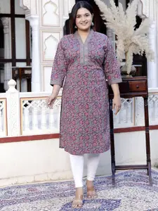 Jevi Prints Women Floral Printed Straight Kurta