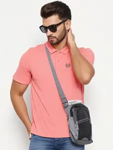 MACK JONNEY Solid Polo Collar Cotton T-shirt