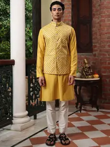 PATR Embroidered Woven Nehru Jacket