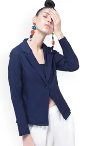 Moda Rapido Cotton Notched Lapel Collar Single-Breasted Blazer